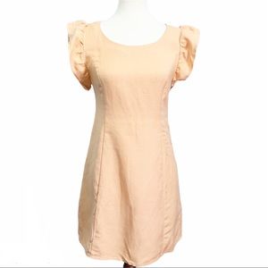 URBAN RENEWAL Vintage Peach Ruffle Sheath Dress